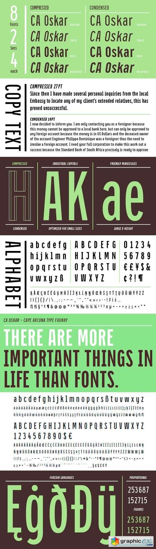 CA Oskar Font Family - 8 Fonts for $240