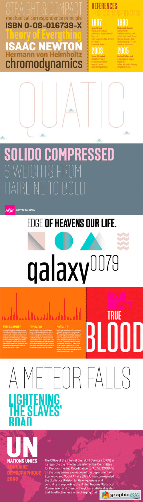 Solido Compressed Font Family - 6 Fonts for $160