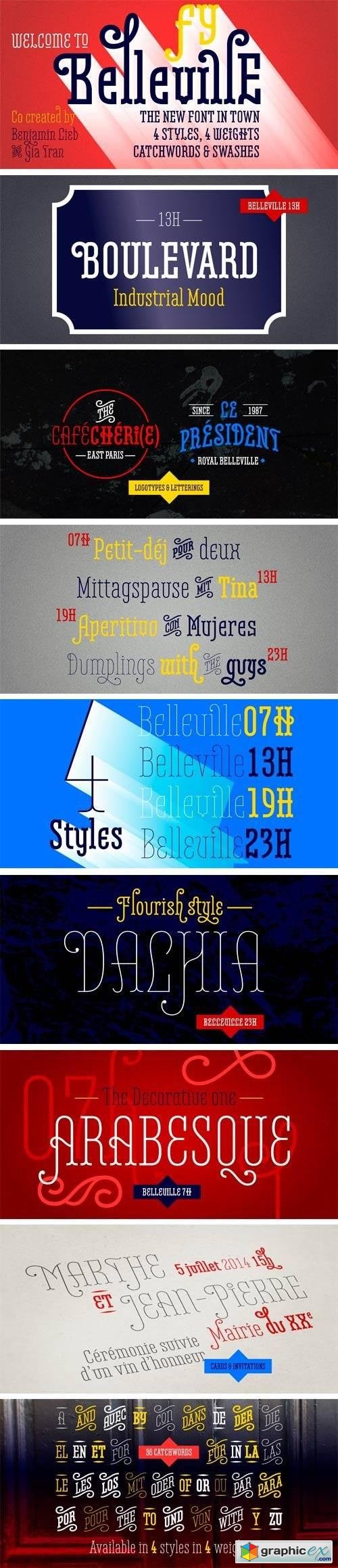 Belleville FY Font Family - 16 Fonts for $241