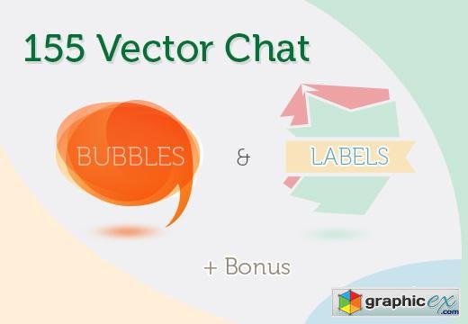 155 Vector Chat Bubbles & Labels