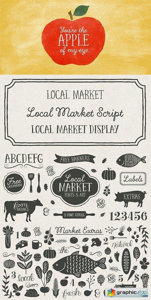 Local Market Font Family - 9 Fonts $55