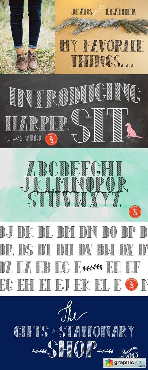Harper Font Family $43.70