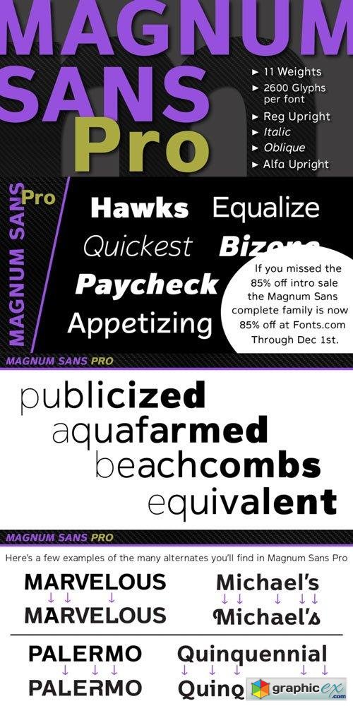 Magnum Sans Pro Font Family $495