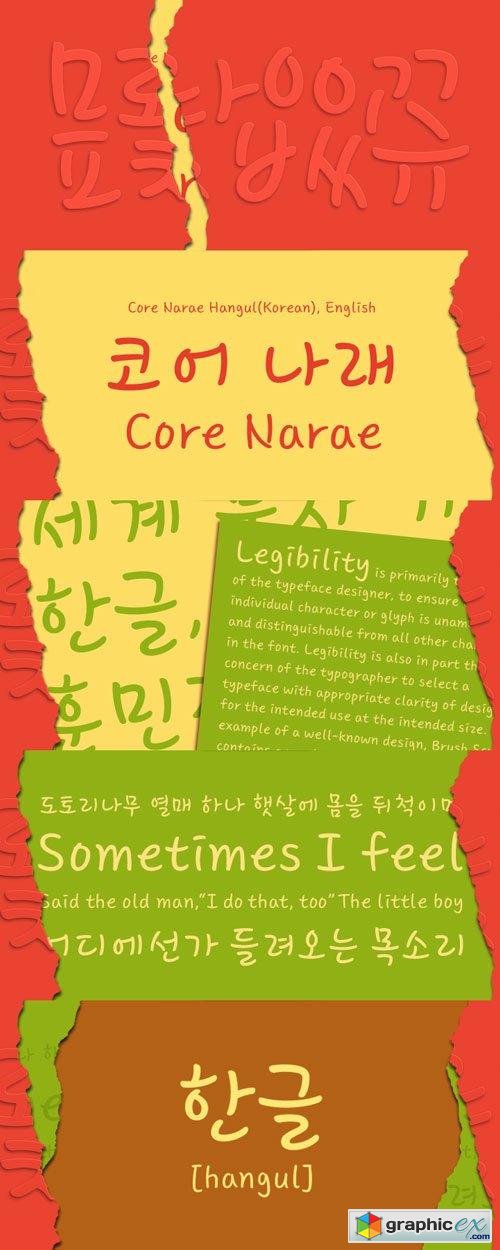 Core Narae Font Family $59