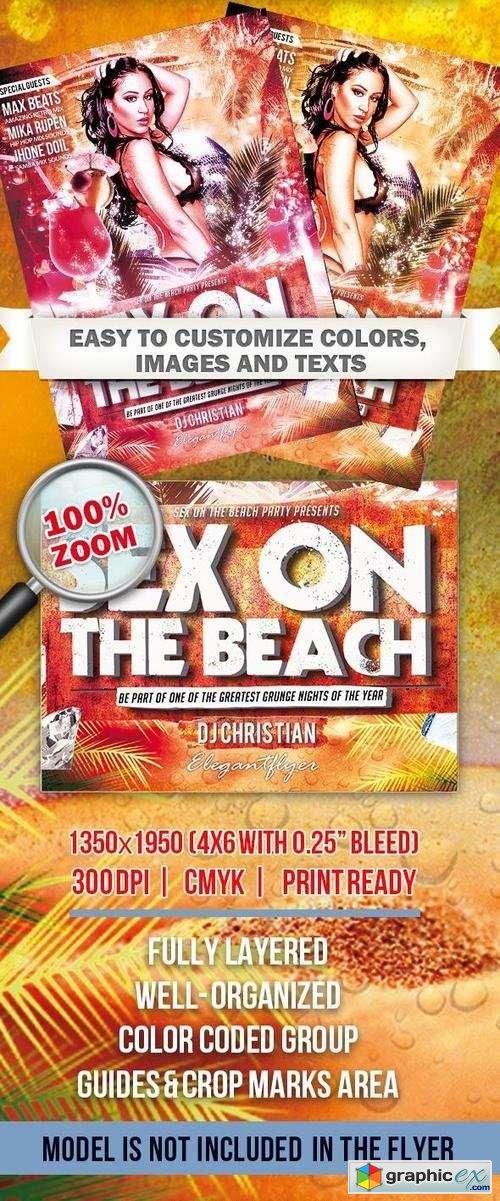 Sex On The Beach 2  Club and Party Flyer PSD Template