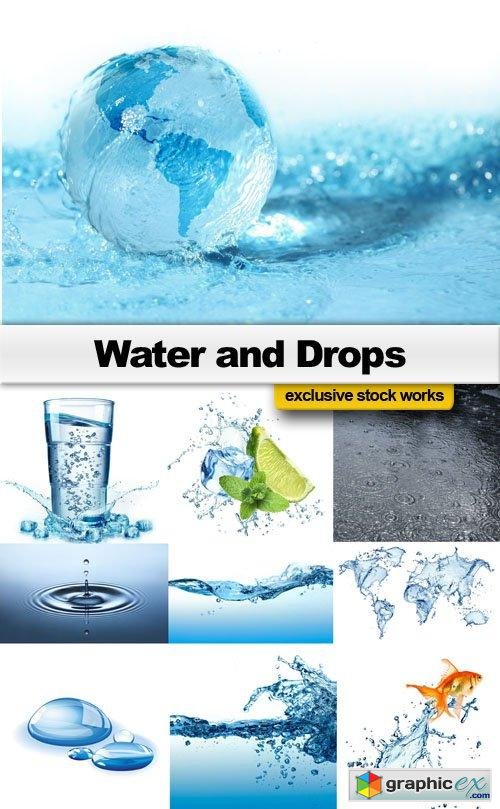 Water and Drops - 20 JPEG, 2 EPS, 2 AI