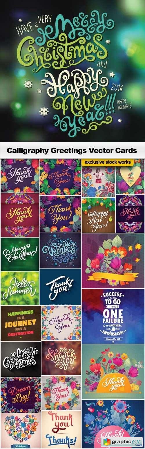Calligraphy Greeting Cards VEctors - 25x EPS