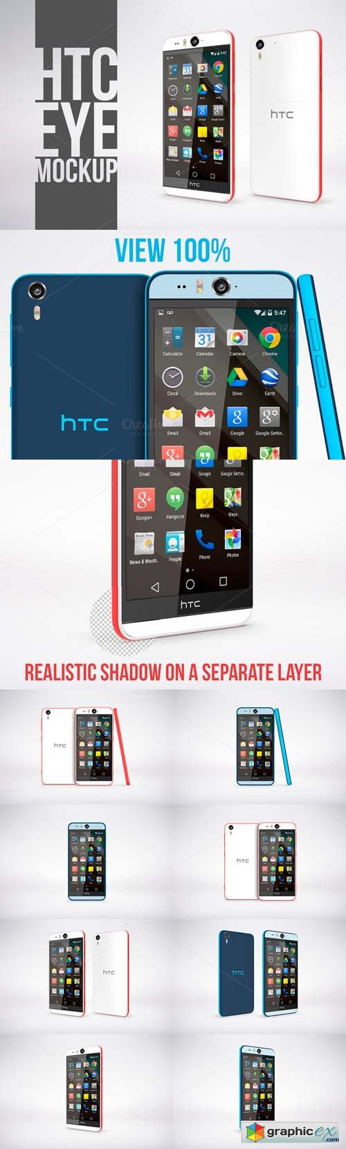 HTC Desire EYE Photorealistic Mockup