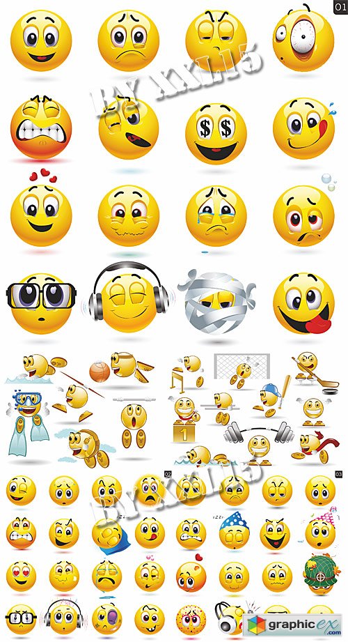 Vector set of smiley icons