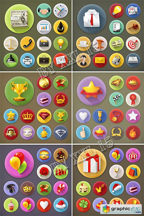Various vector icons set 8