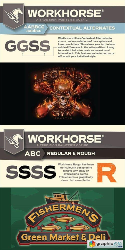 Workhorse Font Family - 2 Font $55
