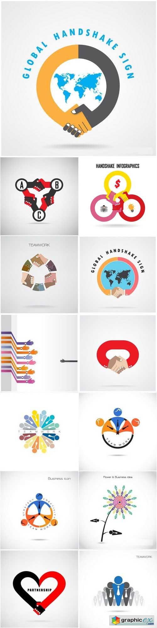 Business Teamwork & Handshake Logo
