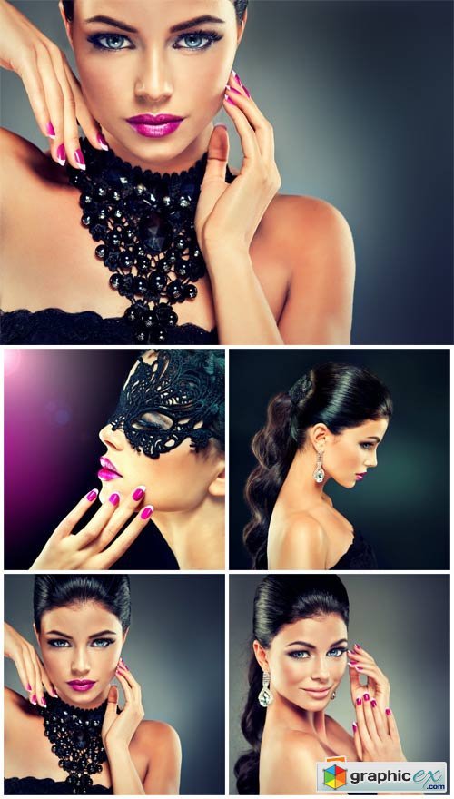 Glamour girl, beautiful women's jewelry - stock photos