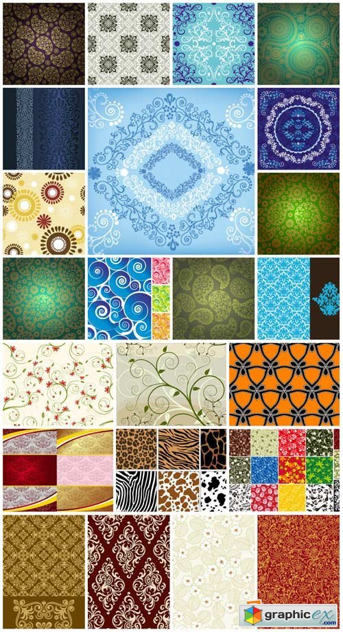 Vector backgrounds, patterns, floral patterns, textures
