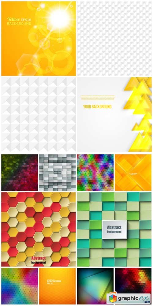 Vector backgrounds with abstraction, mosaic