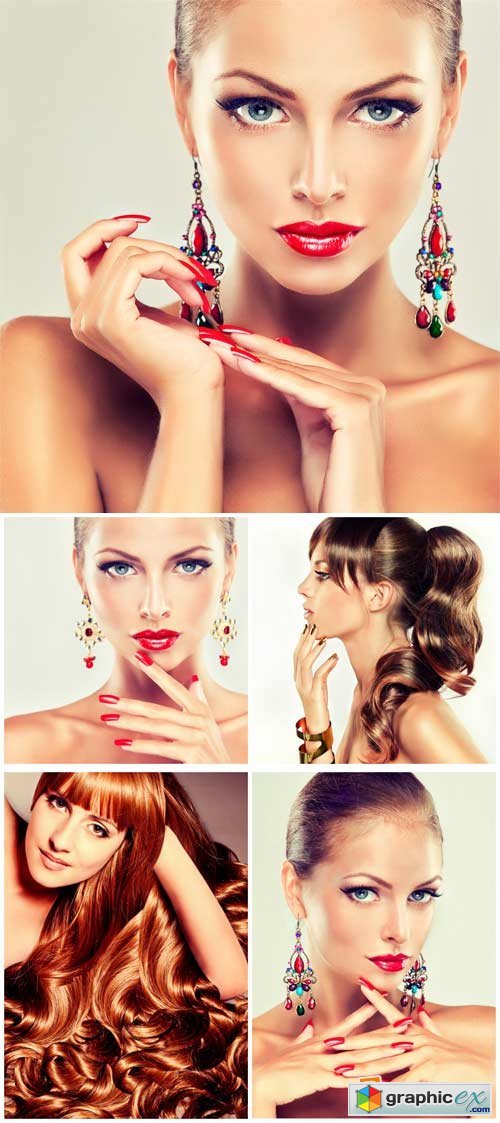 Beautiful women, glamorous girls, stylish make-up - Stock Photo