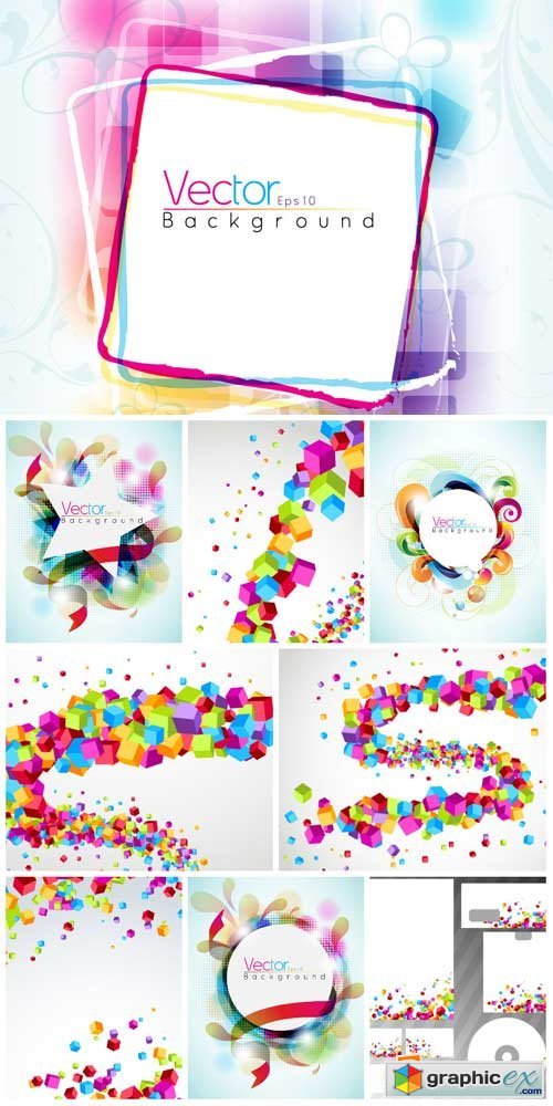 Vector backgrounds, cards and cover with abstraction