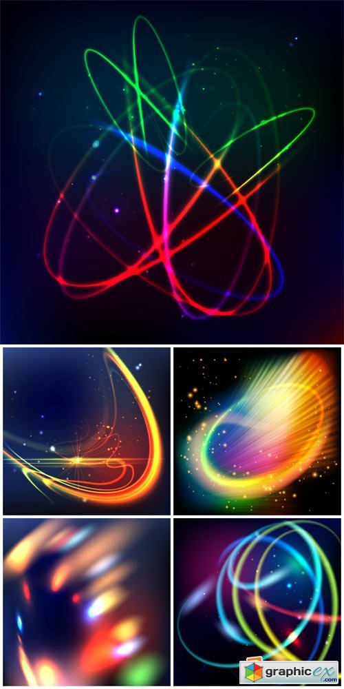 Abstract, glowing lines, vector background