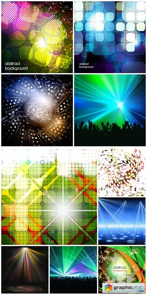 Abstract, colorful disco background vector