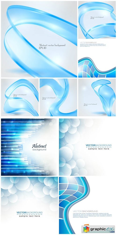Blue abstraction, line, vector backgrounds