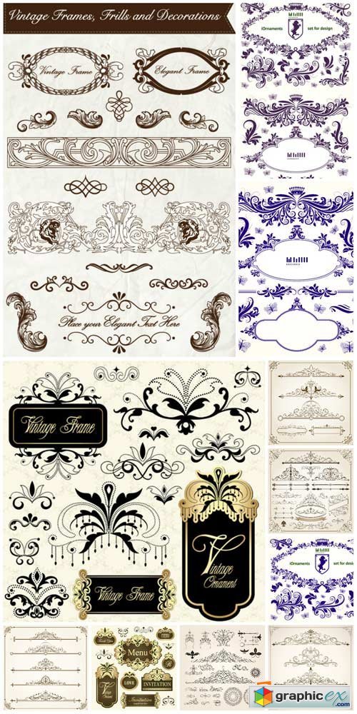 Design elements, patterns, ornaments vector