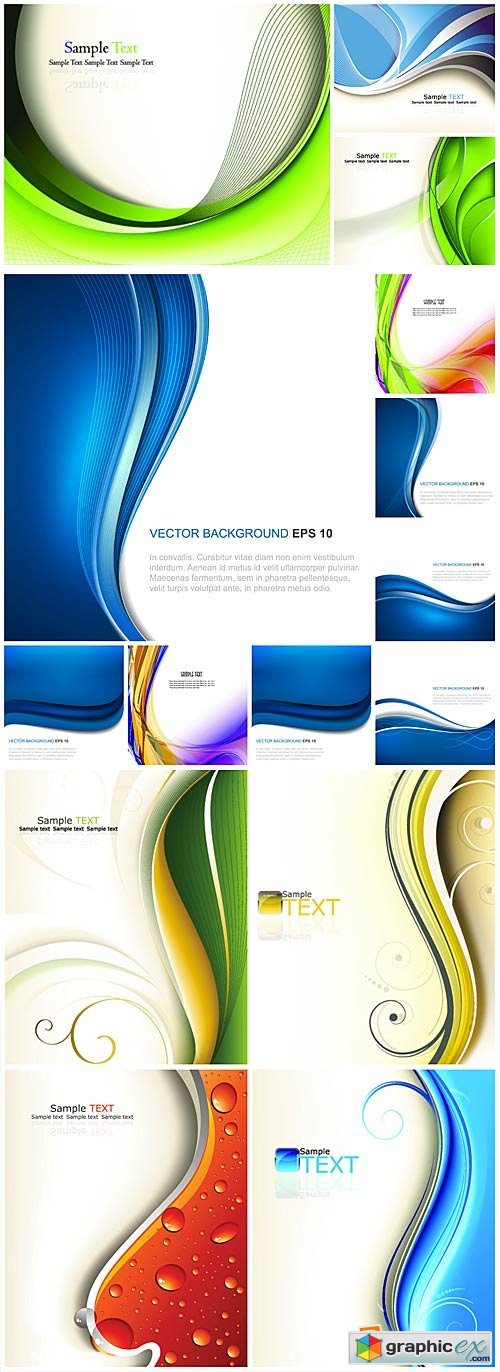 Vector backgrounds, color lines, abstraction