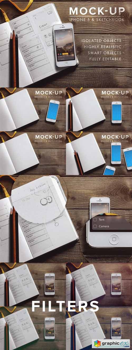iPhone 5 + Sketchbook - Mockup #1
