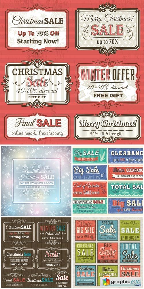 Christmas sale, backgrounds vector