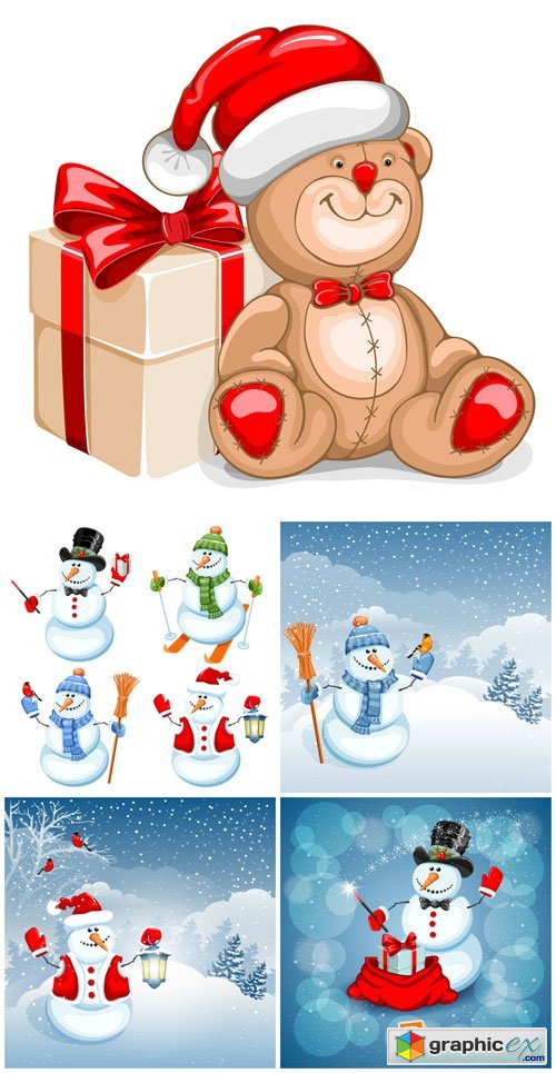 Christmas vector, snowmen