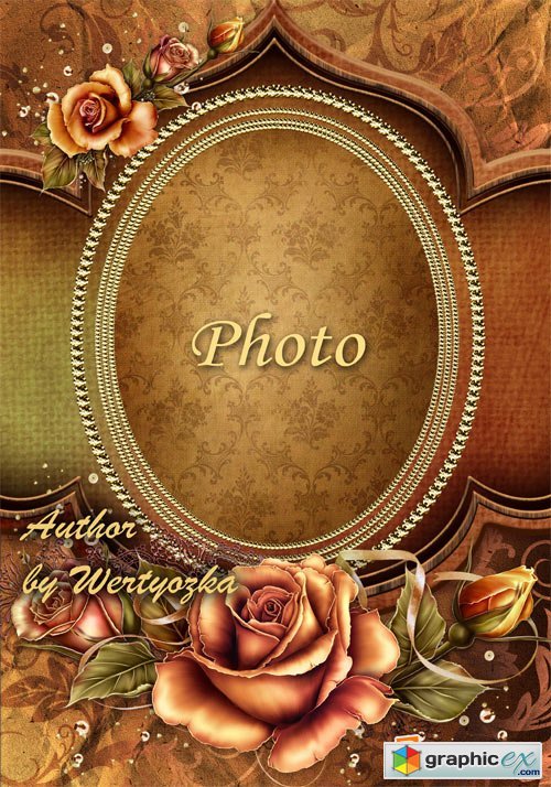Floral frame for photo - Tea Rose