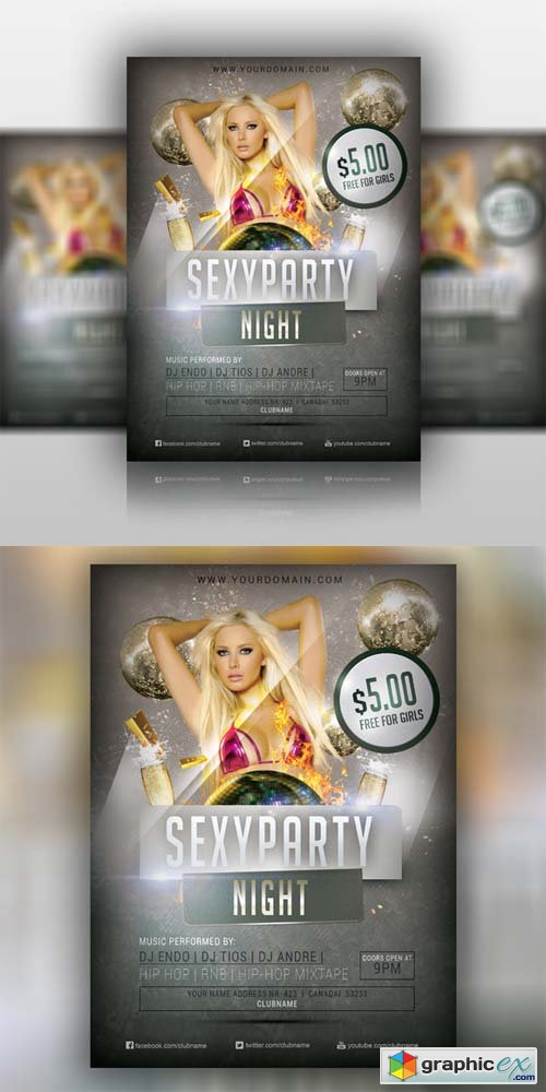 SexyParty Flyer PSD Template