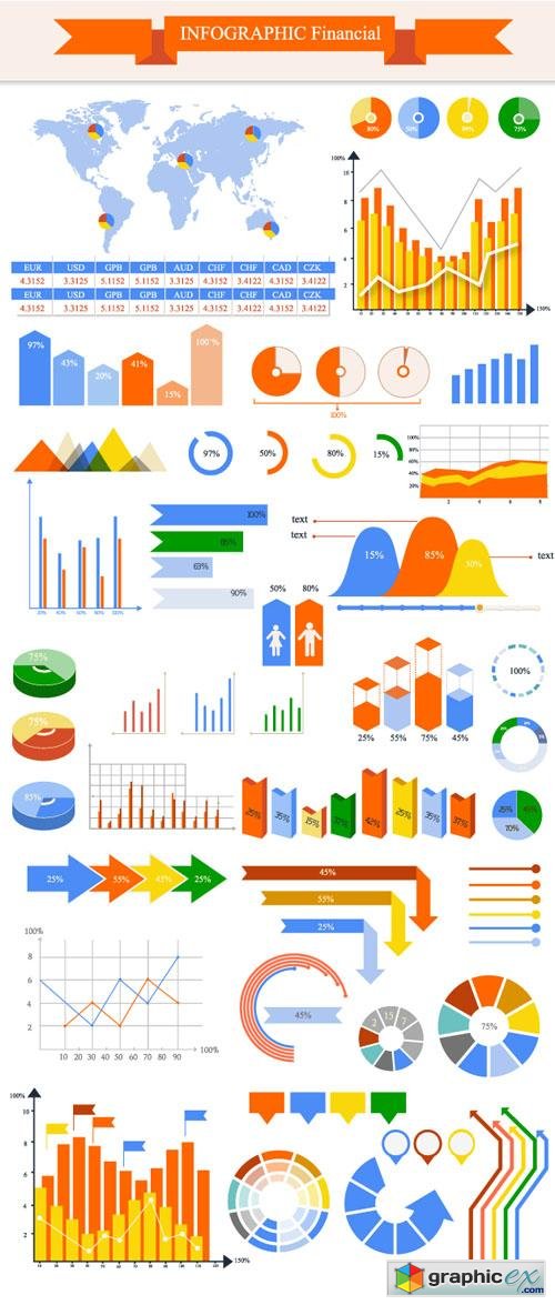 Infographic Financial Vector Illustrations