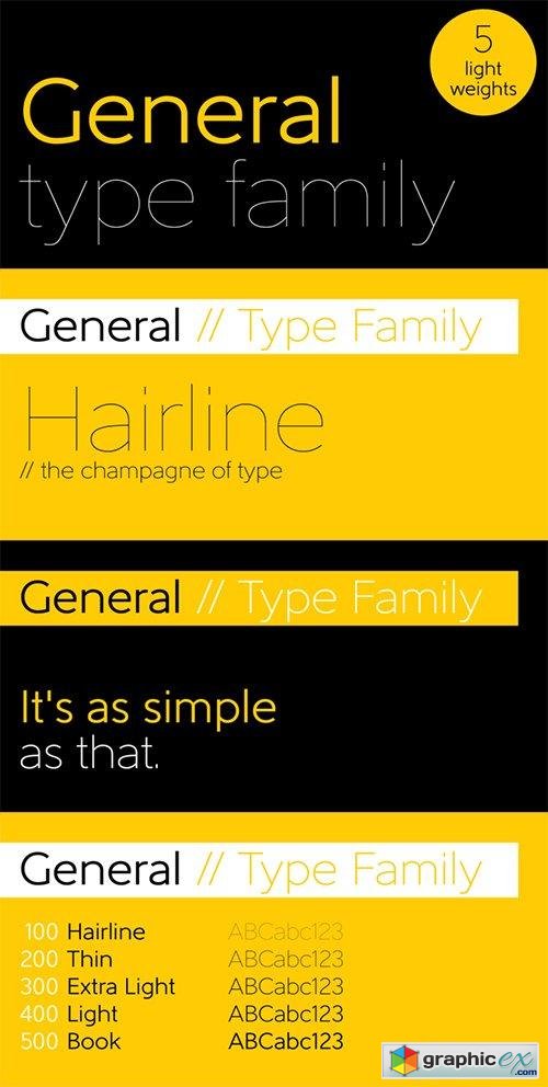 General Font Family - 5 Font $145