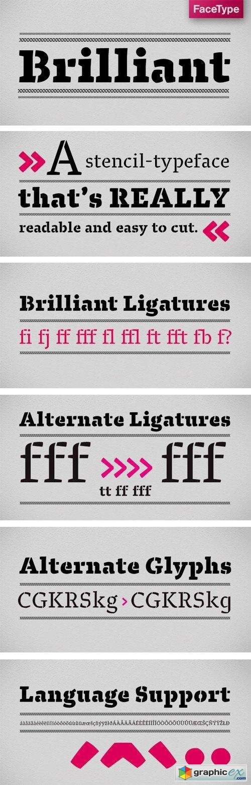 Brilliant Font Family - 3 Fonts for $90
