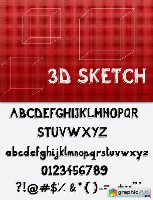 3D Sketch Font