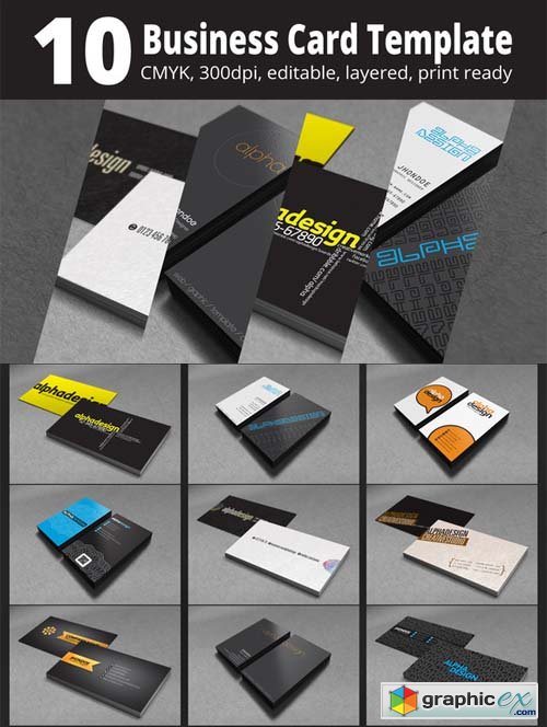 10 Business Card Template 