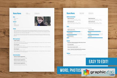 2 Page CV Template easy to edit