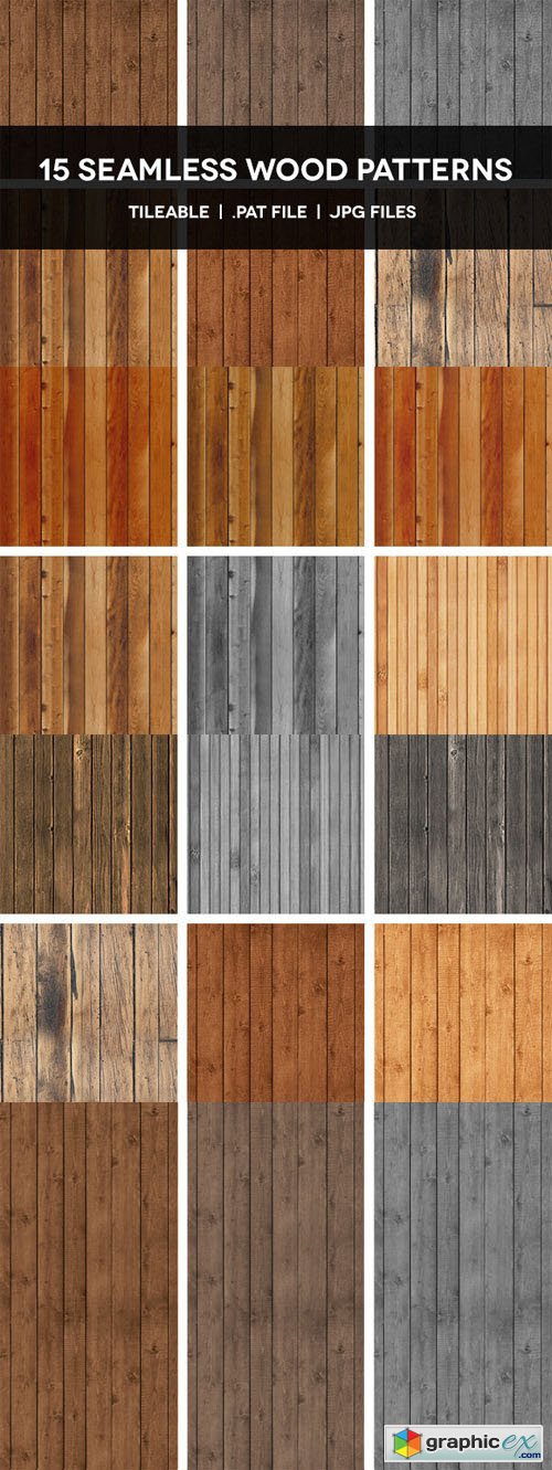 15 Seamless Wood Patterns