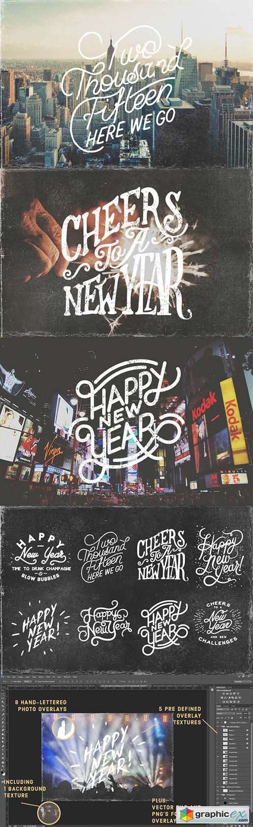 New Year&#039;s Photo Overlays