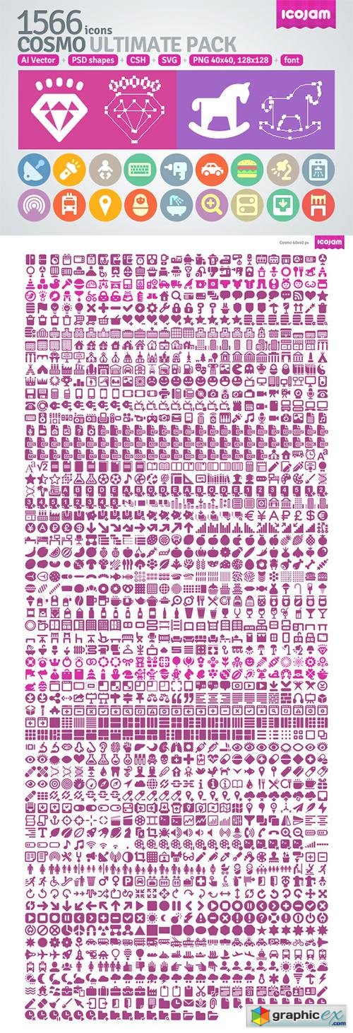 1566 icons in Cosmo set