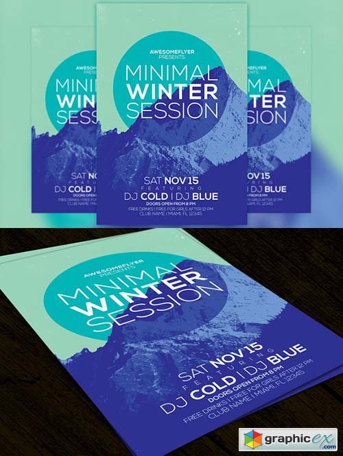  Minimal Winter Party Flyer Template