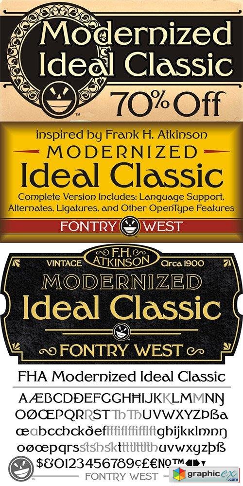 FHA Modernized Ideal Classic Font 10 Font $25