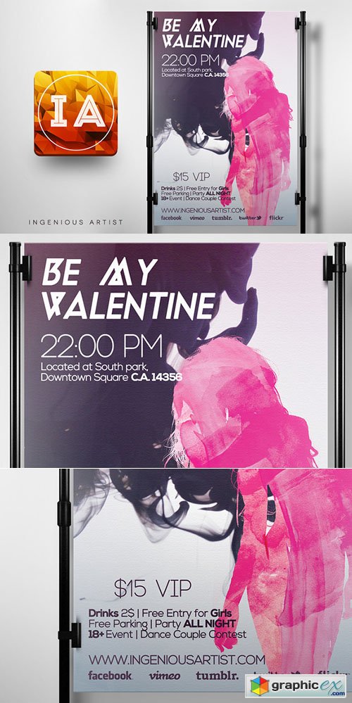  Be My Valentine Party Flyer