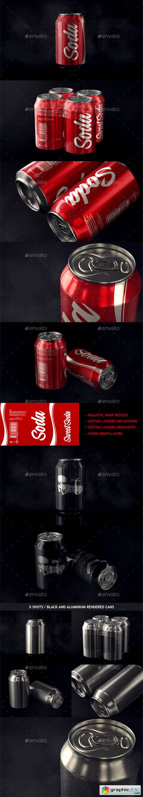 Photorealistic Aluminum Soda Can Mockup