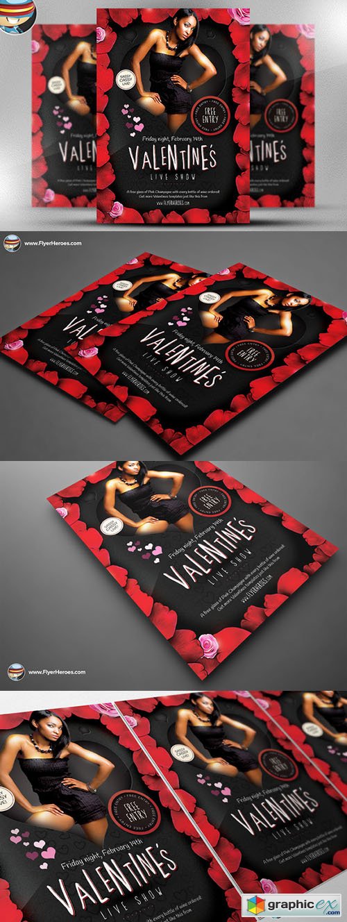  Valentines Live Show Flyer Template