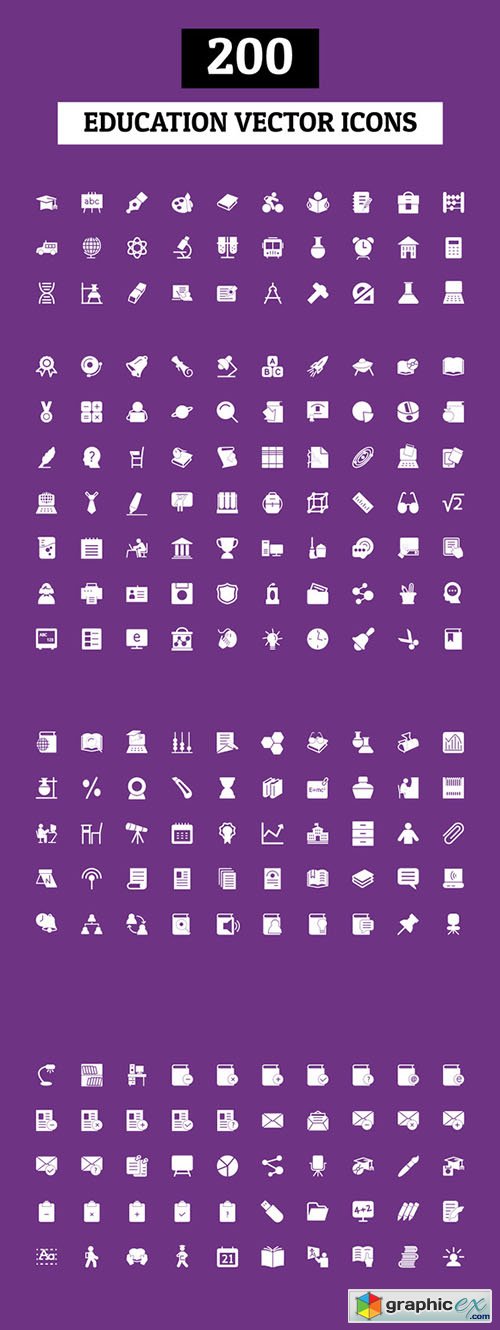 200 Education Vector Icons