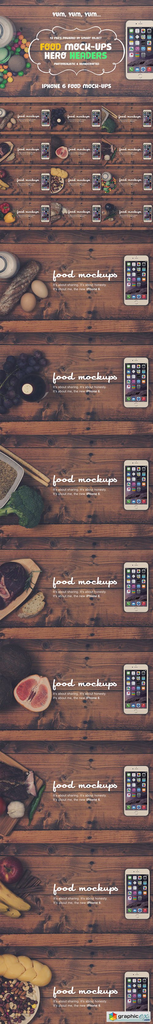  Food Hero Headers iPhone 6 Mock-ups