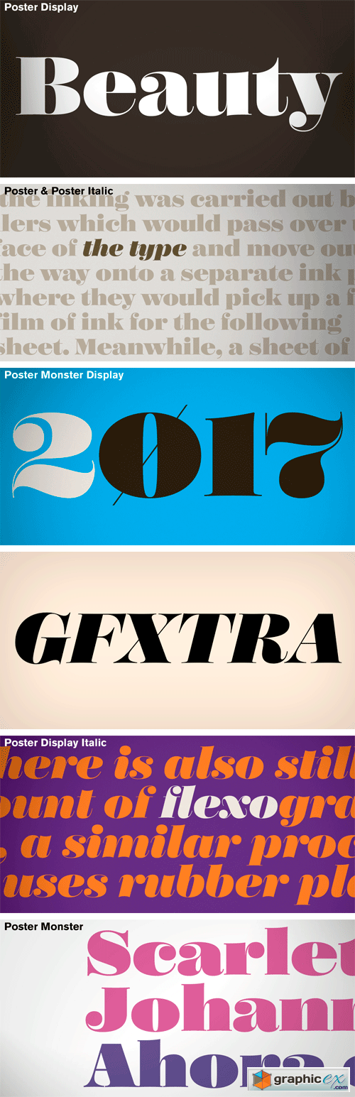 Poster Font Family - 8 Fonts $416