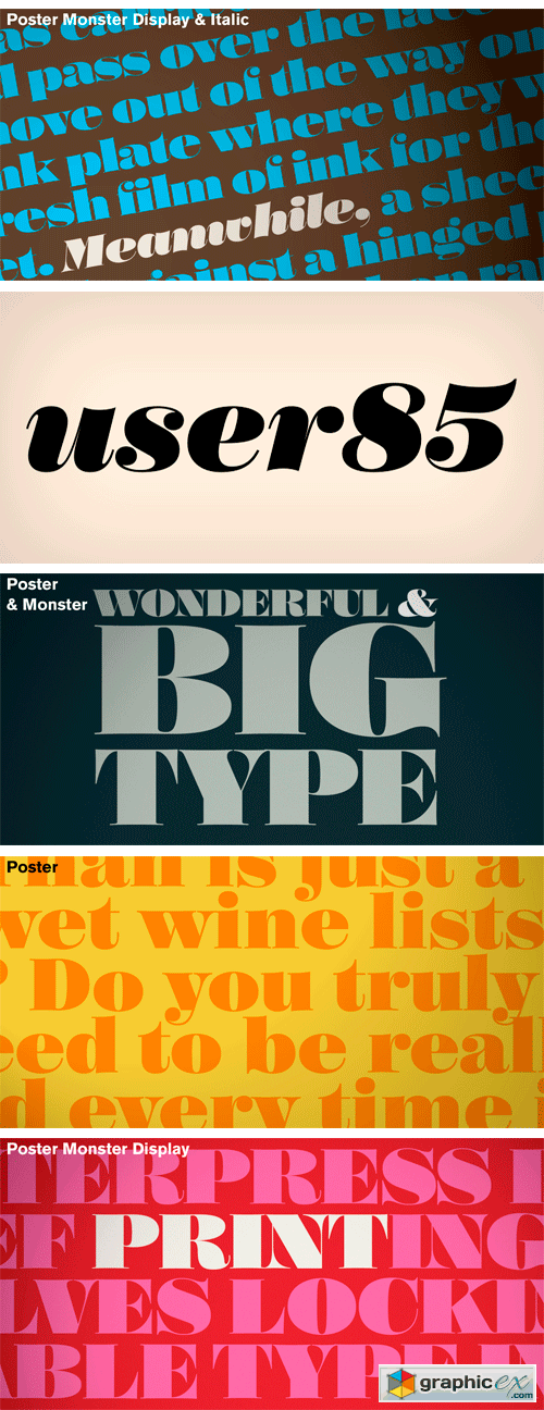 Poster Font Family - 8 Fonts $416