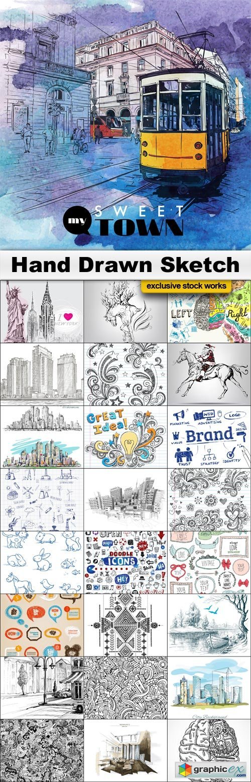 Hand Drawn Vector Sketch - 25x EPS 